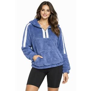 NEW bp Teddy Fleece Hoodie Half Zip Soft Hoodie Pullover Blue Forever Size Large